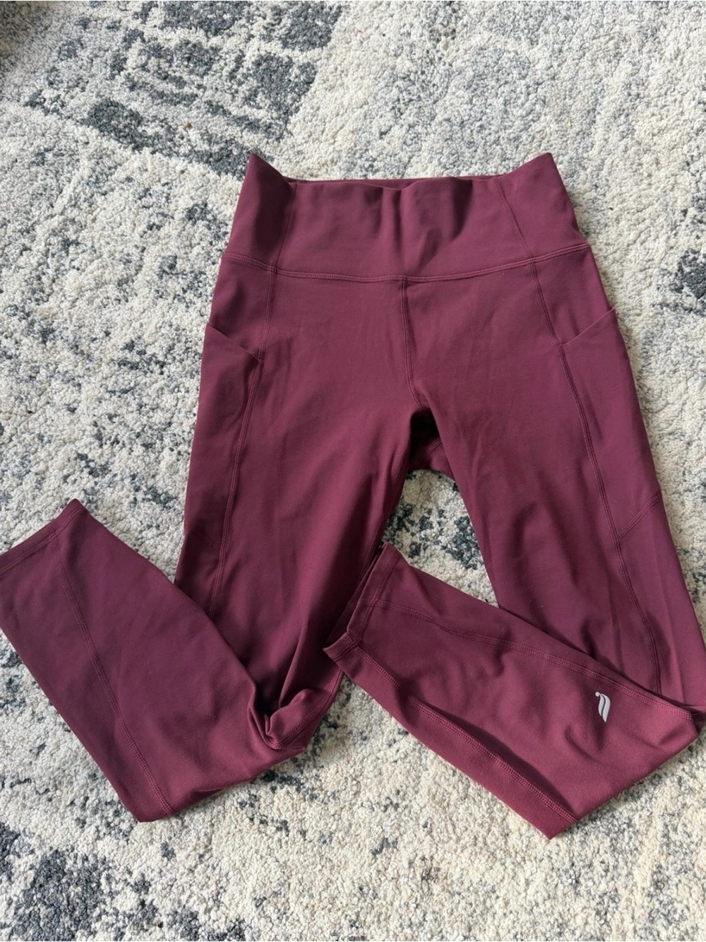 Burgundy High-Waist Active Leggings